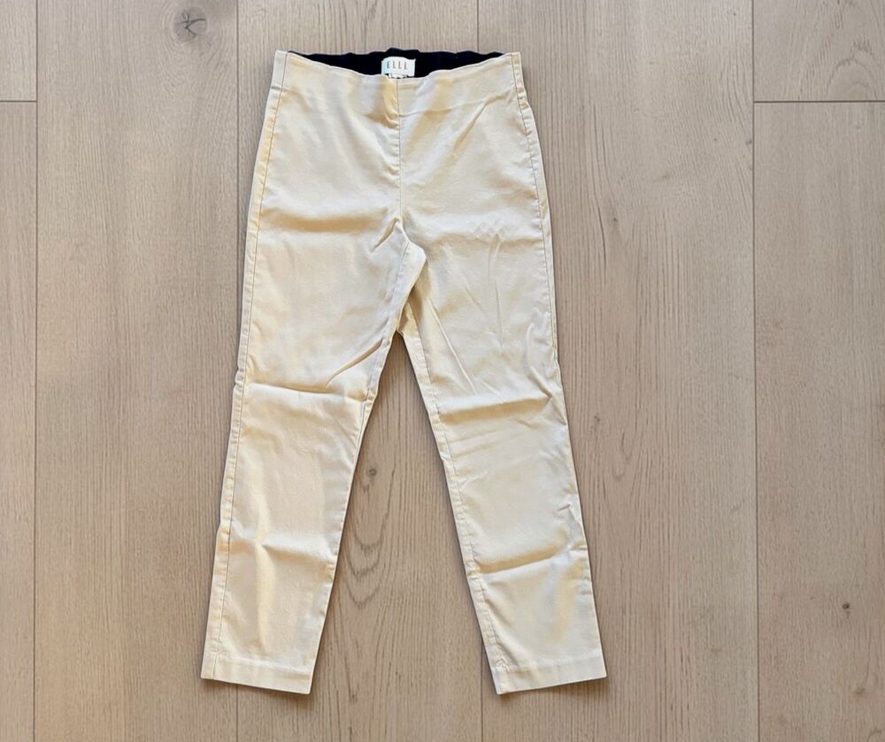 ELLE Beige Skinny Ankle Pants Womens Size Small Mid Rise Stretch Elastic Waist